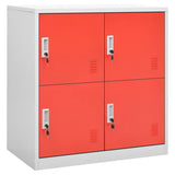 vidaXL Locker Cabinet Light Gray and Red 35.4x17.7x36.4 Steel