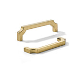 khtumeware 10-Pack 3-1/2 Inch Square Brushed Brass Cabinet Pulls, Solid Satin Brass Zinc Alloy Heavy-Duty Handles for Kitchen/Ba