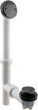 Westbrass 593244-12-62 14 x 1-1/2 White Tubular Bathtub Waste & Overflow Assembly with Tip-Toe Drain Plug and 2-Hole Faceplate, 