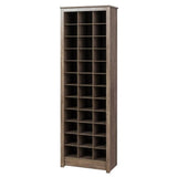 Prepac Gray Tall Storage Cabinet, Shoe Cabinet, Entryway Furniture with 36 Shoe Cubbies 13D x 23.5 W x 72.5 H