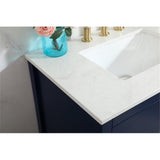 Elegant Decor Larkin 30 Solid Wood Mdf Single Bathroom Vanity In Blue