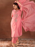 Libas Women'S Chanderi Silk Kurta Set (49444 Peach Peach 3Xl