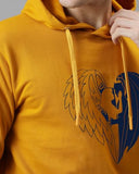 Adro Men'S Cotton Neck Hooded Sweatshirt (H24-Devi-Mu_Mustard,MustardApparel,L
