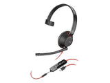 Plantronics - 207577-03 Blackwire C5210 Headset - Mono - USB Type A - Wired - 20 Hz - 20 kHz - Over-The-Head - Monaural - Supra-