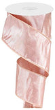 Metallic Dupioni Wired Edge Ribbon, 10 Yards (Peach, Silver, 2.5 Inch)