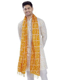 Divisive Men'S Printed Art Silk Bandhani Dupatta/Stole(Ddp6_Yellow)