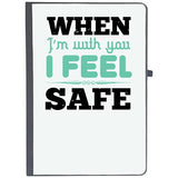 Udnag Ruled Notebook Diary Couple | When IM With You, I Feel Safe, [A5 80Pages 80Gsm]