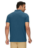 Xyxx Men'S Cotton Solid Regular Fit Shirt (Xy_Cr14_Polo Tshirt_1_Indian Blue,Indian BlueApparel,XL