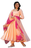 Gosriki Women'S Rayon Viscose Solid Anarkali Kurta With Pant & Dupatta (Kuddi Peach-Gs_L_Peach_Large),Peach,,B0F7HL2RJB