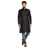 Sojanya (Since 1958 Men'S Black Cotton Linen Only Long Kurta