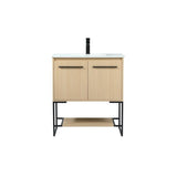 Elegant Decor Sloane 30 Mdf And Steel Single Bathroom Vanity In Maple