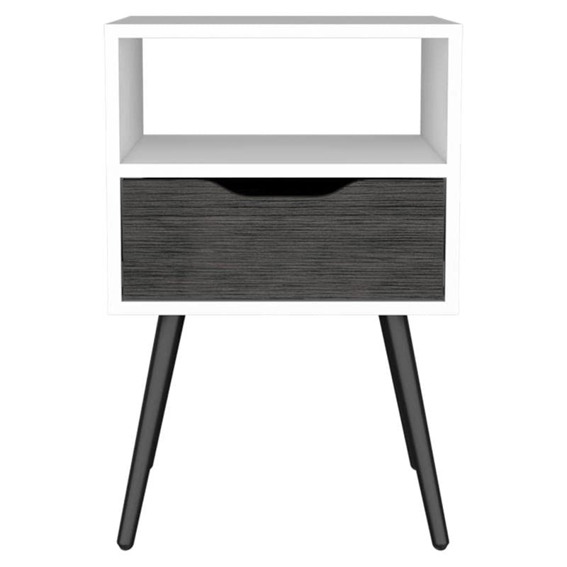 Otom Nightstand -Bedroom -Smokey Oak / White