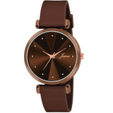 Jainx Brown Silicone Band Analog Wrist Watch For Women & Girls - Jw8576