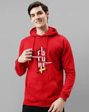 Adro Men'S Cotton Blend Neck Hooded Sweatshirt (H24-Ftr-Rd_Red,RedApparel,M