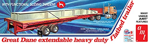 Amt 1/25 Great Dane Extendable Flatbed Trailer, Model Kit, Amt1111