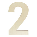 Wooden Numbers 12 Inch, Large Wooden Number 2 Shapes Cutouts Big Blank Unfinished Wood Numbers for DIY Craft Wall Decor Painting