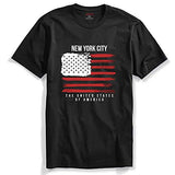 Adro Usa American Flag Printed Cotton T-Shirts For Men (R22-M-Nww-Bl_Black_L)