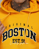Adro Men'S Cotton Neck Hooded Sweatshirt (H24-Bost-Mu-S_Mustard)