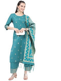 Ketch Womens Polyester Kurta Set (KHK3000062_Green