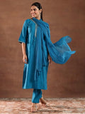Libas Women'S Silk Blend Kurta Set (Gs1026 Blue Xl