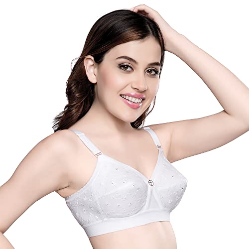 Trylo Women'S Non-Wired Bra (Krutikachikan-137_White_34H),White,34,B00R8G39LQ