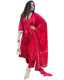 Gosriki Women'S Rayon Viscose Straight Printed Kurta With Pant & Dupatta (Radnya Pink-Vks01-Gs_M_Pink_Medium),Pink,,B0F8ZWBM7F