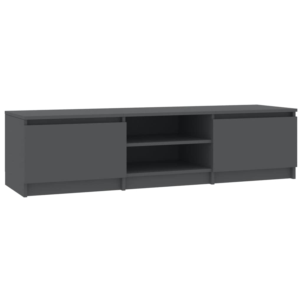 Vidaxl Engineered Wood Tv Stand- Classic Gray Tv Cabinet With Storage, Multimedia Organizer, Easy Assembly, 55.1'X15.7'X14', Comes With Prop 65 Warning,Mounts