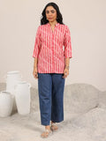 Libas Women'S Silk Blend Printed Straight Kurti (29640_Coral_L)