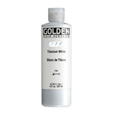 Fluid Acrylics by GOLDEN, Titanium White, 8 fl. oz. Bottle, Professional Acrylic Paint, SemiOpaque