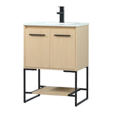 Elegant Decor Sloane 24 Mdf And Steel Single Bathroom Vanity In Maple