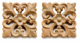 Pmw Pack Of 6 Hand Carved Wooden Applique Decorative Floral Onlay For Furniture, Wall Decor, Doors, Cabinets, Diy Craft & Home