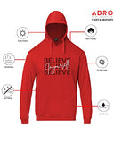 Adro Men'S Cotton Neck Hooded Sweatshirt (H22-M-Inv-Rd_Red_L)
