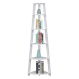 Convenience Concepts Newport 5 Tier Corner Bookcase, White