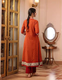 Gosriki Women'S Rayon Viscose Anarkali Printed Kurta With Pant (Karidos Orange-Vks08-Gs_3Xl_Orange_Xxx-Large),Orange,3,B0F8Q97C1C