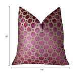 Plutus Brands Plutus Velvet Geo Handmade Throw Pillow, 12 X 20, Magenta/Taupe