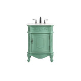 Elegant Decor Berkshire 24 Solid Wood And Mdf Single Bathroom Vanity In Mint