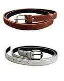 Veteran WomenS LadiesS GirlsS Belt For Jeans Women Belt For Dresses Casual Formal Belt Combo Of White & Brown Free Size (Fits