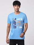 Adro Men'S Graphic Printed 100% Cotton T-Shirt - Regular Fit, Printed T-Shirts For Men (Rn24-Bcl-Sk_Sky Blue_Xl)