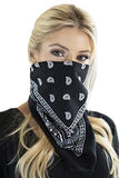Paropkar Unisex Cotton Paisley Print Bandanas Head Wrap Scarf/Wristband (Black)