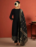 Kaari Rayon Staple Women's Kurta Set (KAAAW24WSKD-92031_Kohl Black,Kohl Black
