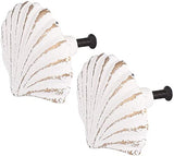 2 Pack Seashell Knobs Ocean Cabinet Pull Knobs Beach Ocean Cabinet Drawer Cupboard Pull for Dresser Cupboard Wardrobe Cabinet Ki