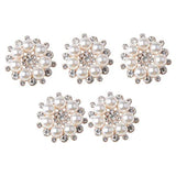ATORSE 2x5 Pieces Rhinestone Faux Pearl Flower Embellishments Button Crystal Flatback