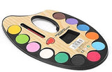 7Horse 1 Pcs Large Artistic Palette With 12 Water Color & Artist Paint Brush