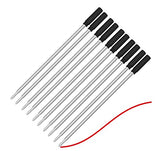 10 Pack Cross Style Ballpoint Pen Refills Medium Point Smooth Flow (BULK PACKED) (Red)