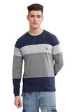 ADRO Full Sleeve Tshirt for Men | Colorblock T Shirt for Men | 100% Cotton Tshirt | Full Sleeve T-Shirt | Mens Full Sleeves T Shirts |FR3-24-4ST-NB-S,Navy,Grey,Dark Grey