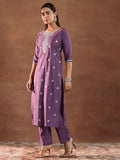 Libas Women'S Silk Blend Kurta Set (Gs1030 Mauve Xl