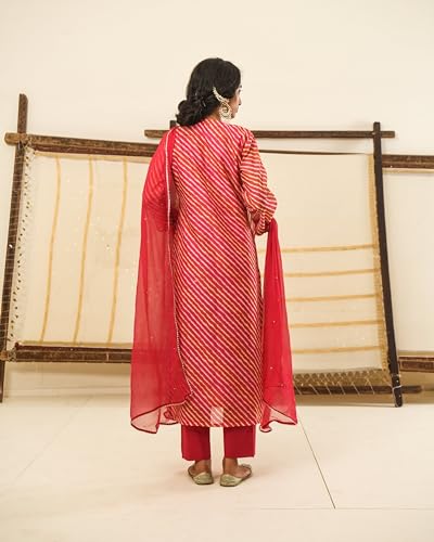 Anni Designer Women'S Rayon Blend Straight Embroidered Kurta With Pant & Dupatta (Nini-Multi_Xl_Multicolor_X-Large),Multicolour,XL,Rayon Blend,Regular,