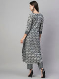Anni Designer Women'S Cotton Blend Printed Straight Kurta With Pant Pack Of 2 (Combo-Sachi-Batakli_Multicolor_Medium),Multicolour,M,Cotton Blend,Combo-Sachi-Batakli_058,