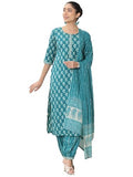 Libas Women'S Cotton Kurta Sets (400046O_Teal_M)