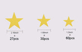 117Pcs Gold Stars Wall Decal Stars Pattern DIY Wall Stickers for Kids Rooms Home Decor